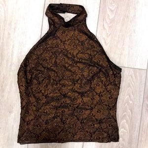 Cashe Halter top Size L Bronze